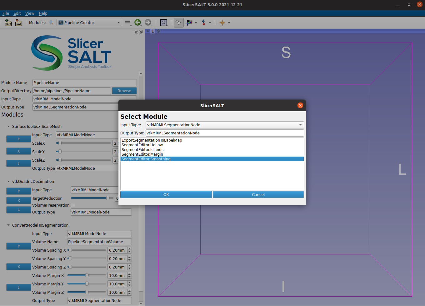 Pipeline Creator Select Module